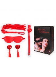 Пикантный набор БДСМ из 4 предметов в красном цвете - Notabu - купить с доставкой в Магнитогорске