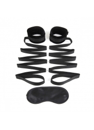 Чёрные манжеты для фиксации на кровати Bondage Bed Strap - Lux Fetish - купить с доставкой в Магнитогорске