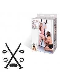 Чёрный набор для фиксации у двери - Lux Fetish - купить с доставкой в Магнитогорске