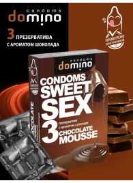Презервативы для орального секса DOMINO Sweet Sex с ароматом шоколадного мусса - 3 шт. - Domino - купить с доставкой в Магнитогорске