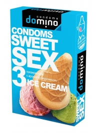 Презервативы для орального секса DOMINO Sweet Sex с ароматом мороженого - 3 шт. - Domino - купить с доставкой в Магнитогорске