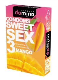 Презервативы для орального секса DOMINO Sweet Sex с ароматом манго - 3 шт. - Domino - купить с доставкой в Магнитогорске