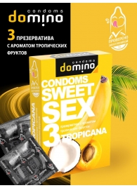 Презервативы для орального секса DOMINO Sweet Sex с ароматом тропических фруктов - 3 шт. - Domino - купить с доставкой в Магнитогорске