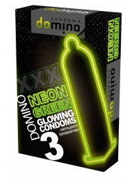 Презервативы DOMINO Neon Green со светящимся в темноте кончиком - 3 шт. - Domino - купить с доставкой в Магнитогорске