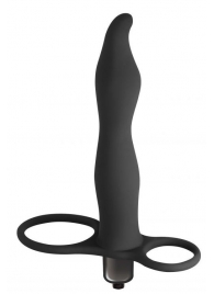 Черная вибронасадка для двойного проникновения Flirtini - 15,9 см. - Lola Games - купить с доставкой в Магнитогорске