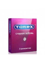 Презервативы Torex  Сладкая любовь  с ароматом клубники - 3 шт. - Torex - купить с доставкой в Магнитогорске