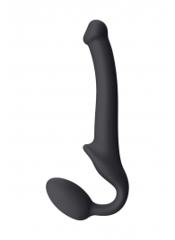 Черный безремневой страпон Silicone Bendable Strap-On S - Strap-on-me - купить с доставкой в Магнитогорске