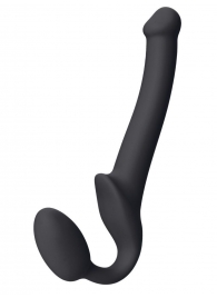 Черный безремневой страпон Silicone Bendable Strap-On S - Strap-on-me - купить с доставкой в Магнитогорске