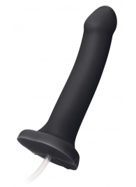 Черный фаллос с имитацией эякуляции Silicon Cum Dildo L - 19,6 см. - Strap-on-me - купить с доставкой в Магнитогорске