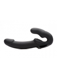Черный безремневой страпон Urge Silicone Strap On с пультом ДУ - 24 см. - XR Brands - купить с доставкой в Магнитогорске