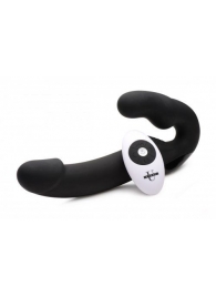 Черный безремневой страпон Urge Silicone Strap On с пультом ДУ - 24 см. - XR Brands - купить с доставкой в Магнитогорске