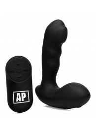 Черный стимулятор простаты Alpha-Pro 7X P-Milker Silicone Prostate Stimulator with Milking Bead - XR Brands - в Магнитогорске купить с доставкой