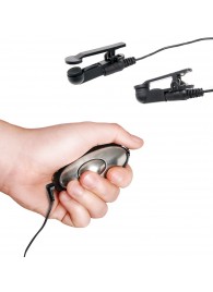 Черные электрические зажимы для сосков Shock Therapy Nipple Clamps - Pipedream - купить с доставкой в Магнитогорске