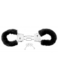 Меховые чёрные наручники Beginner s Furry Cuffs - Pipedream - купить с доставкой в Магнитогорске