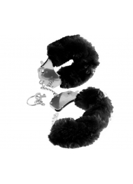 Металлические наручники Furry Love Cuffs с черным мехом - Pipedream - купить с доставкой в Магнитогорске