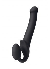 Черный безремневой страпон Silicone Bendable Strap-On M - Strap-on-me - купить с доставкой в Магнитогорске