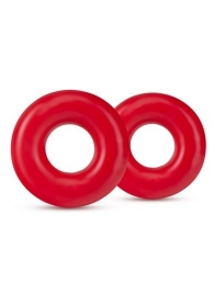 Набор из 2 красных эрекционных колец DONUT RINGS OVERSIZED - Blush Novelties - в Магнитогорске купить с доставкой