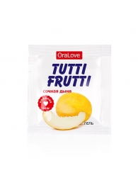 Пробник гель-смазки Tutti-frutti со вкусом сочной дыни - 4 гр. - Биоритм - купить с доставкой в Магнитогорске