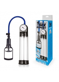 Прозрачная вакуумная помпа Sex Expert с манометром - Sex Expert - в Магнитогорске купить с доставкой