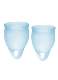 Набор голубых менструальных чаш Feel confident Menstrual Cup - Satisfyer - купить с доставкой в Магнитогорске