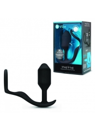 Черное эрекционное кольцо с анальным плагом Snug   Tug - b-Vibe - в Магнитогорске купить с доставкой