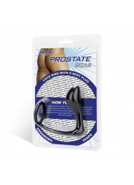 Стимулятор простаты с фиксацией эрекционным кольцом Prostate Gear - BlueLine - в Магнитогорске купить с доставкой