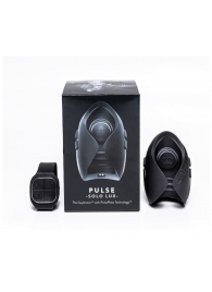 Темно-серый инновационный мужской осциллятор PULSE SOLO LUX с пультом ДУ - Hot Octopuss - в Магнитогорске купить с доставкой