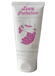 Лубрикант на водной основе с ароматом малины Love Protection Raspberry - 50 мл. - Lola Games - купить с доставкой в Магнитогорске