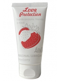 Лубрикант на водной основе с ароматом малины Love Protection Strawberry - 50 мл. - Lola Games - купить с доставкой в Магнитогорске