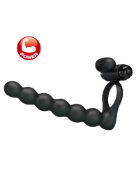 Черная насадка для двойной стимуляции Hercules Penis Sheath III - 15,3 см. - Baile - купить с доставкой в Магнитогорске