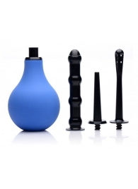 Анальный душ с 3 насадками Premium One-way Valve Anal Douche Set - XR Brands - купить с доставкой в Магнитогорске