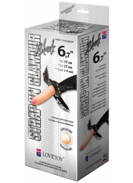 Пояс-трусики с насадкой Glamour - 17 см. - LOVETOY (А-Полимер) - купить с доставкой в Магнитогорске