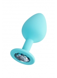 Мятная анальная втулка Brilliant с прозрачным кристаллом - 8 см. - ToyFa - купить с доставкой в Магнитогорске