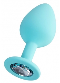 Мятная анальная втулка Brilliant с прозрачным кристаллом - 8 см. - ToyFa - купить с доставкой в Магнитогорске