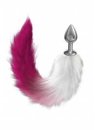 Серебристая анальная пробка с розовым хвостом Galaxy - Lola Games - купить с доставкой в Магнитогорске
