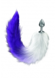 Серебристая анальная пробка с фиолетовым хвостом Galaxy - Lola Games - купить с доставкой в Магнитогорске