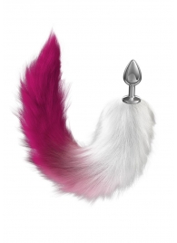 Серебристая анальная пробка с розовым хвостом Starlit - Lola Games - купить с доставкой в Магнитогорске