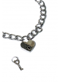 Серебристый ошейник Embrace с ключиком - Lola Games - купить с доставкой в Магнитогорске