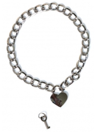 Серебристый ошейник Embrace с ключиком - Lola Games - купить с доставкой в Магнитогорске