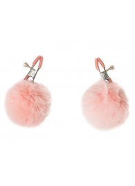 Зажимы на соски Angelic с розовыми меховыми шариками - Lola Games - купить с доставкой в Магнитогорске