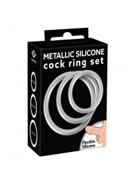 Набор из 3 эрекционных колец под металл Metallic Silicone Cock Ring Set - Orion - в Магнитогорске купить с доставкой