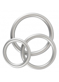 Набор из 3 эрекционных колец под металл Metallic Silicone Cock Ring Set - Orion - в Магнитогорске купить с доставкой