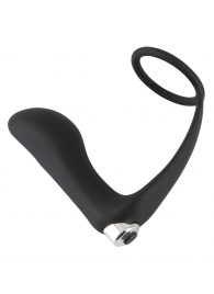 Черное эрекционное кольцо с анальной вибропробкой Vibrating Ring   Plug - Orion - в Магнитогорске купить с доставкой