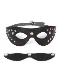 Черная маска со съемными шорами на заклепках - Notabu - купить с доставкой в Магнитогорске