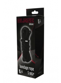 Черная веревка для шибари DELUXE BONDAGE ROPE - 5 м. - Dream Toys - купить с доставкой в Магнитогорске