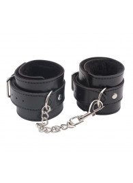 Черные оковы на ноги Obey Me Leather Ankle Cuffs - Chisa - купить с доставкой в Магнитогорске