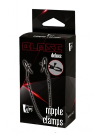 Черные зажимы на соски на цепочке BLAZE DELUXE NIPPLE CLAMPS - Dream Toys - купить с доставкой в Магнитогорске