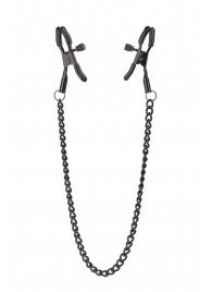 Черные зажимы на соски на цепочке BLAZE DELUXE NIPPLE CLAMPS - Dream Toys - купить с доставкой в Магнитогорске
