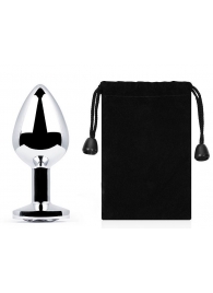 Серебристая анальная пробка с прозрачным стразом - 7,2 см. - Anal Jewelry Plug - купить с доставкой в Магнитогорске