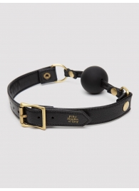 Черный кляп-шар Bound to You Faux Leather Ball Gag - Fifty Shades of Grey - купить с доставкой в Магнитогорске